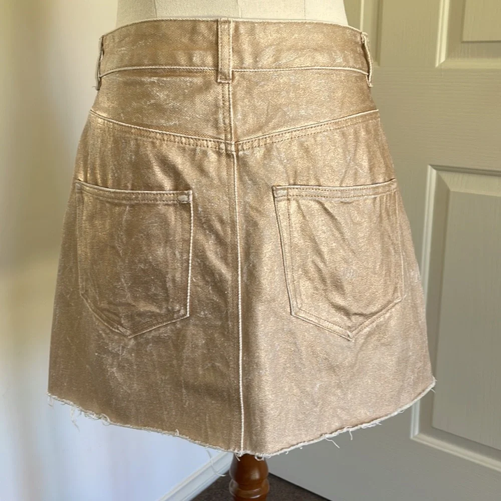 💛GLASSONS gold finish denim mini skirt - Picture 6 of 10